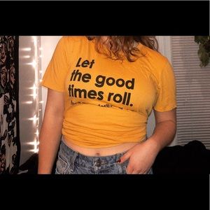 Let the good times roll mustard tee shirt